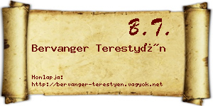 Bervanger Terestyén névjegykártya